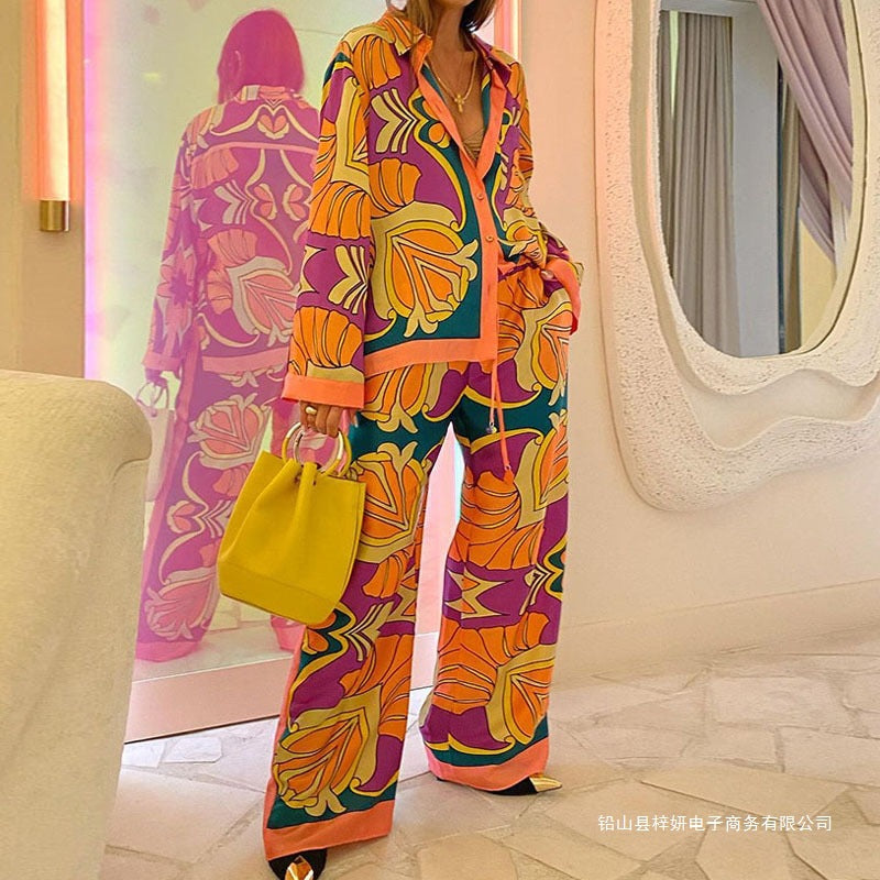 Autumn Printed Long-sleeved Suit