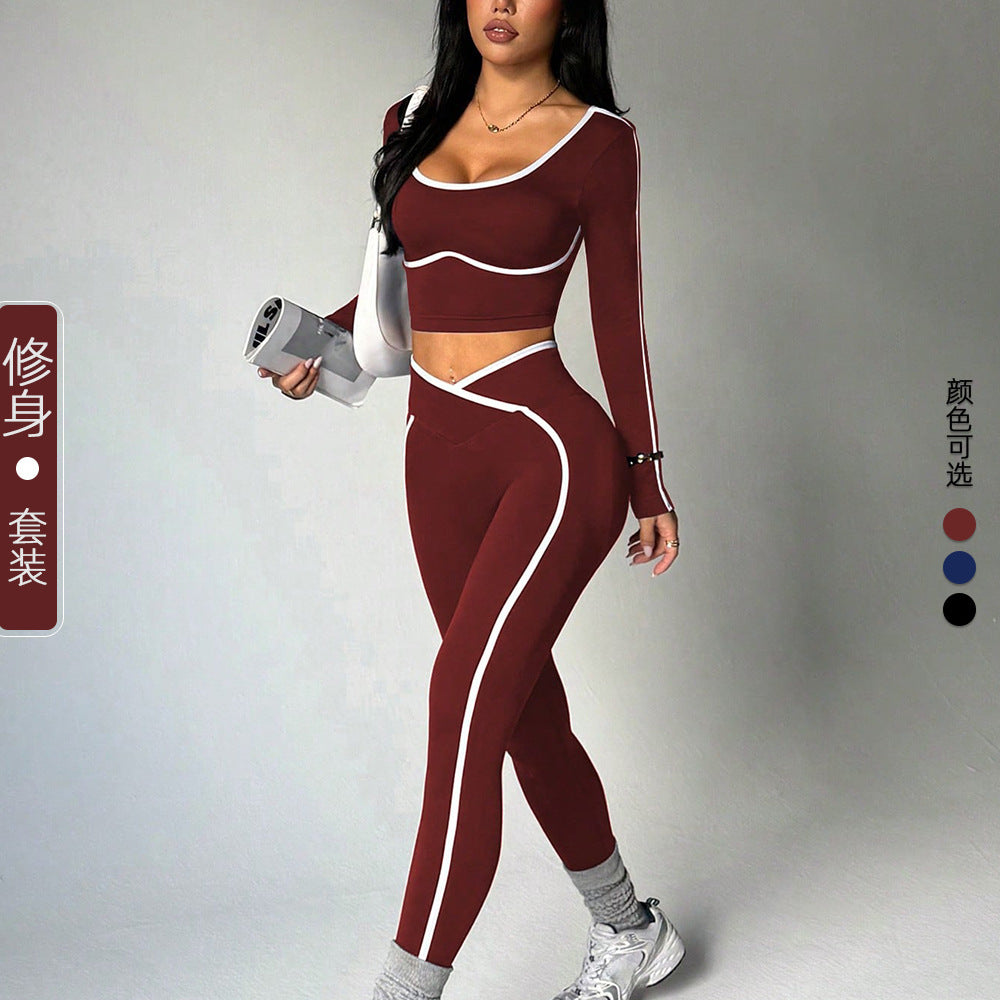 Women's Long-Sleeved Two Piece Yoga Suit