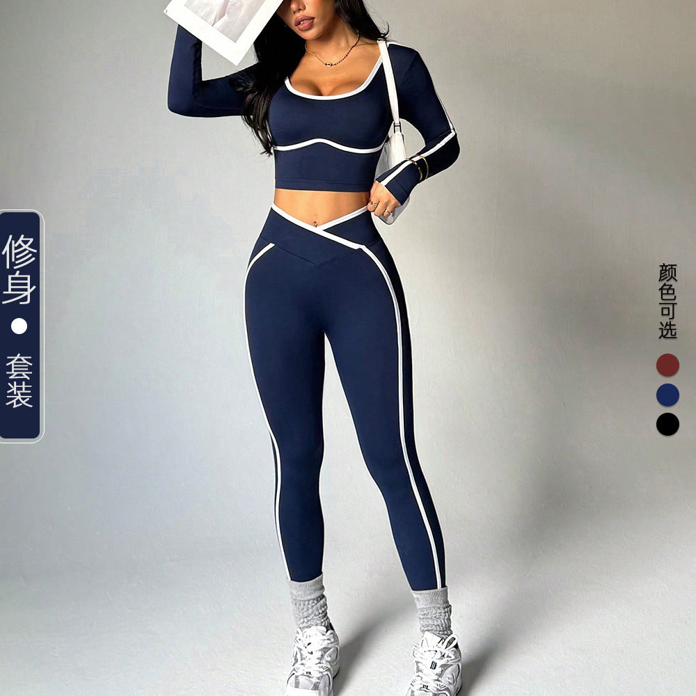 Women's Long-Sleeved Two Piece Yoga Suit