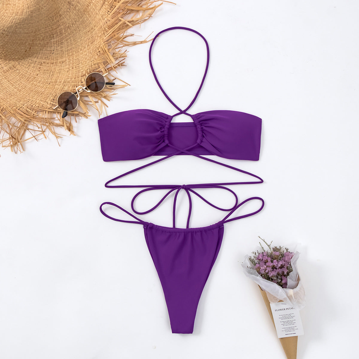 Two-piece Binding Bikini Swimsuit