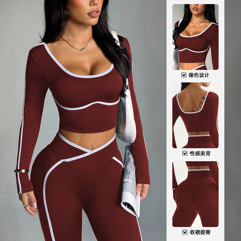 Women's Long-Sleeved Two Piece Yoga Suit
