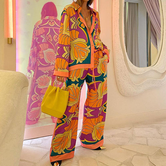 Autumn Printed Long-sleeved Suit