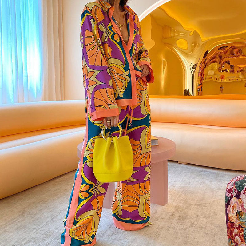 Autumn Printed Long-sleeved Suit