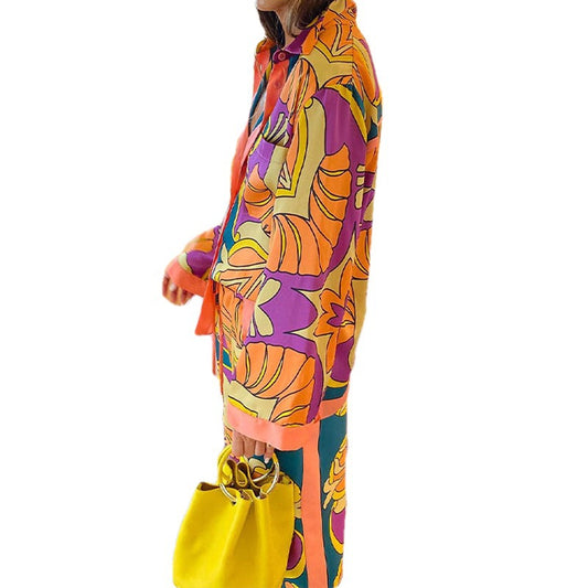 Autumn Printed Long-sleeved Suit