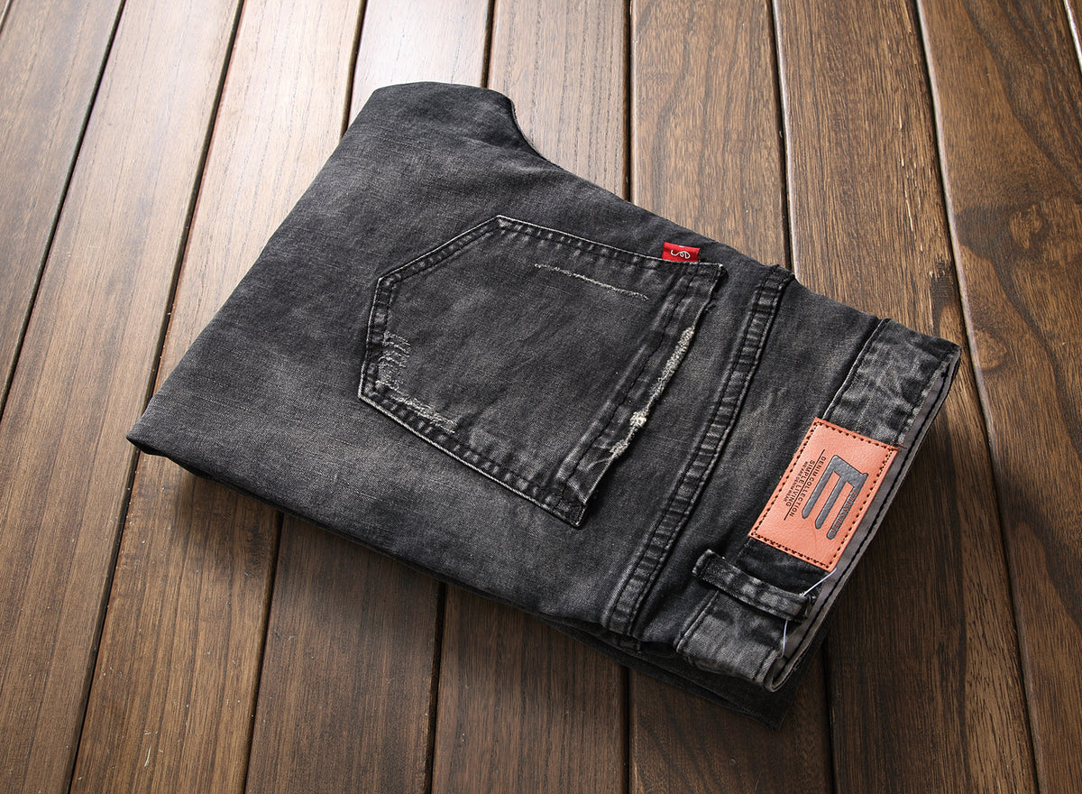 Mens Gray Ripped Jeans