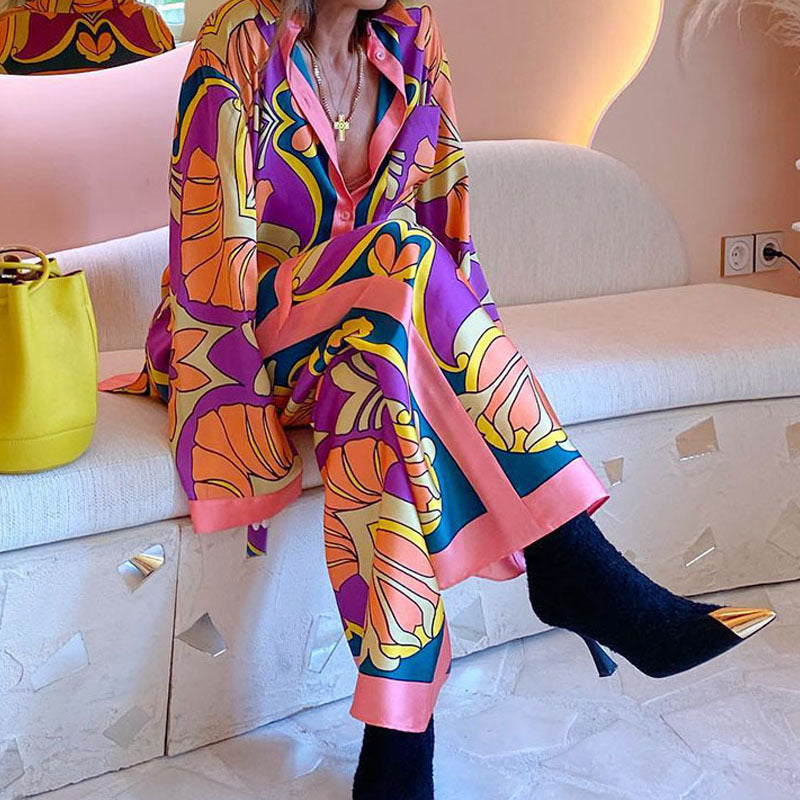 Autumn Printed Long-sleeved Suit