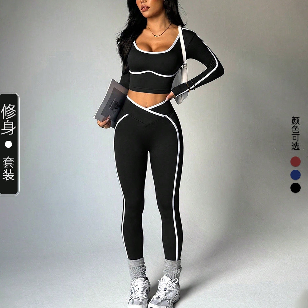 Women's Long-Sleeved Two Piece Yoga Suit